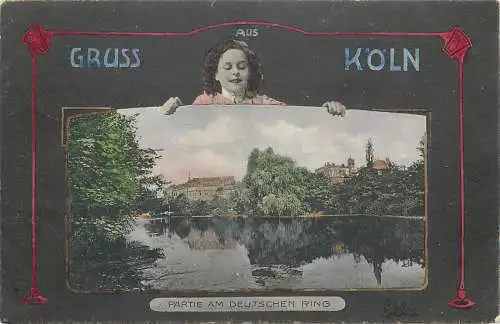 AK - Gruss aus Köln Partie am deutschen Ring versandt 1903
