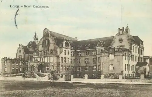 AK - Düren Neues Krankenhaus versandt 1909