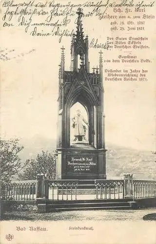 AK - Bad Nassau a. Lahn, Steindenkmal versandt 1906