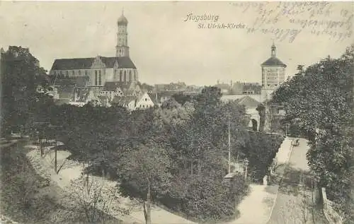 AK - Augsburg St. Ulrich Kirche Feldpost versandt 1915