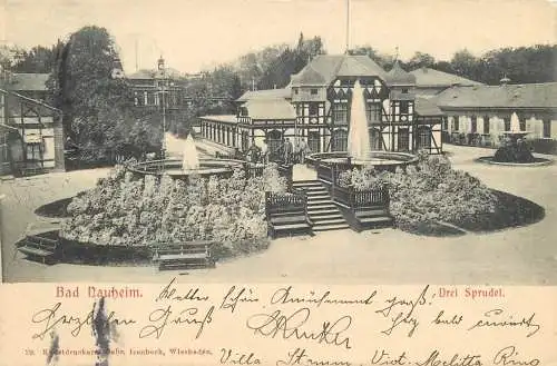 AK - Bad Nauheim Drei Sprudel versandt 1903