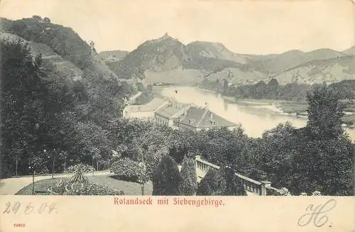 AK Rolandseck mit Siebengebirge versandt 1904