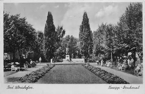 AK Bad Wörishofen Kneipp Denkmal versandt 1938