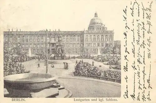 AK - Berlin Lustgarten und königliches Schloss versandt 1903