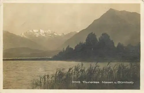 AK Thunersee. Niesen u. Blümlisalp versandt 1927