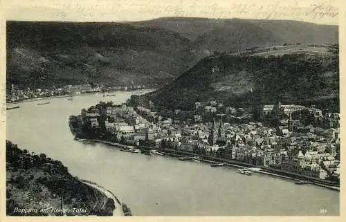 AK, Boppard am Rhein, Totalansicht, versandt 1934