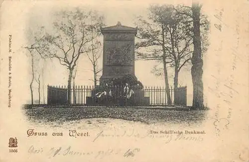 AK Wesel Das Schill´sche Denkmal versannd 1901