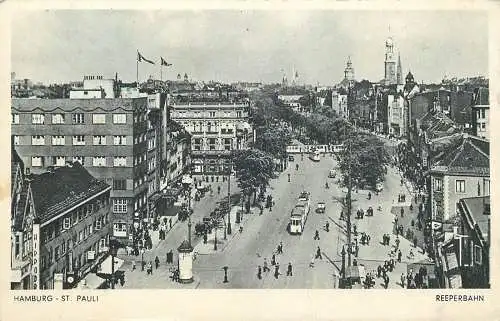 AK Hamburg - St. Pauli Reeperbahn versandt 1941