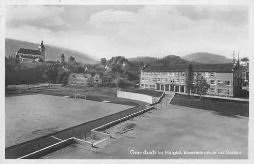 AK - Gernsbach im Murgtal Ebersteinschule mit Stadion