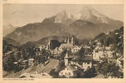 AK - Berchtesgaden mit Watzmann versandt 1926