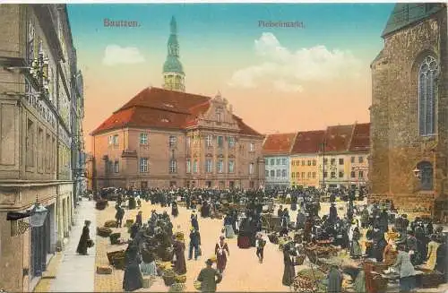 AK - Bautzen Fleischmarkt Feldpost versandt 1917