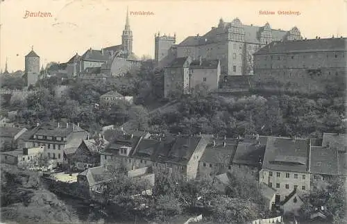 AK - Bautzen St. Petri- Kirche Schloss Ortenburg Feldpost versandt 1915