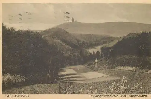 AK - Bielefeld Spiegelsberge und Hünenburg versandt 1929