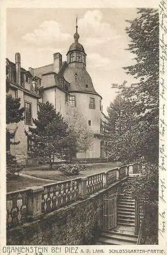 AK - Oranienstein bei Diez Schlossgarten- Partie versandt 1908