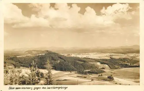 AK - Blick vom Wachberg gegen das Lausitzergebirge