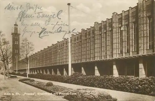 AK - Köln, Ausstellung Pressa 1928, Rheinfront mit Pressa-Turm