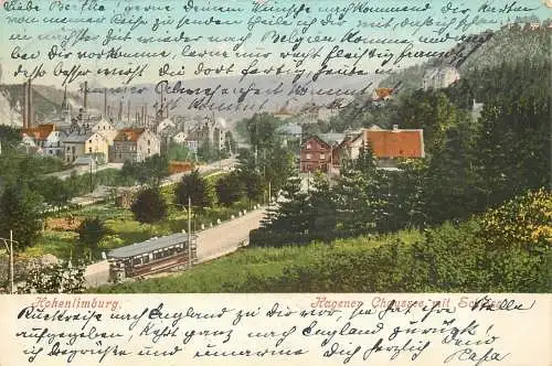 AK - Hohenlimburg Hagener Chaussee mit Schloss 1905