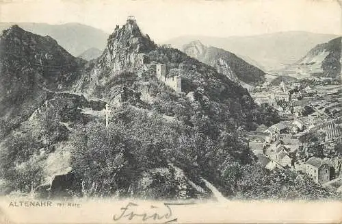 AK - Altenahr mit Burg versandt 1904