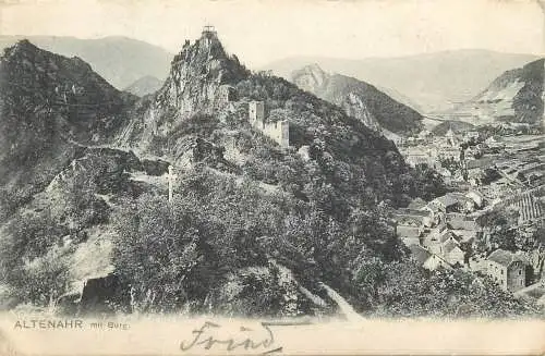 AK Altenahr mit Burg versandt 1904