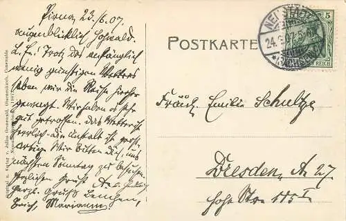 AK Heilstätte  Hohwald Post Neustadt Sachsen versandt 1907