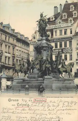 AK - Gruss aus Leipzig Siegesdenkmal versandt 1899