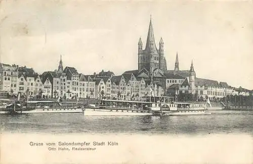 Ansichtskarte Gruss vom Salondampfer Stadt Köln Otto Hahn