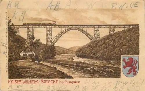 AK - Kaiser Wilhelm Brücke bei Müngsten versandt 1904