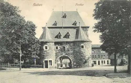 Ansichtskarte Aachen Ponttor versandt 1909