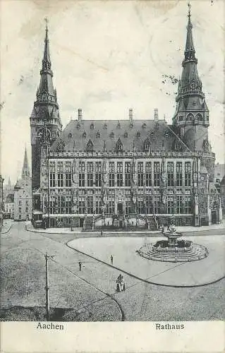 AK - Aachen Rathaus versandt 1907