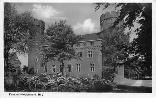 Ansichtskarte Kempen Niederrhein Burg versandt Nachkrieg