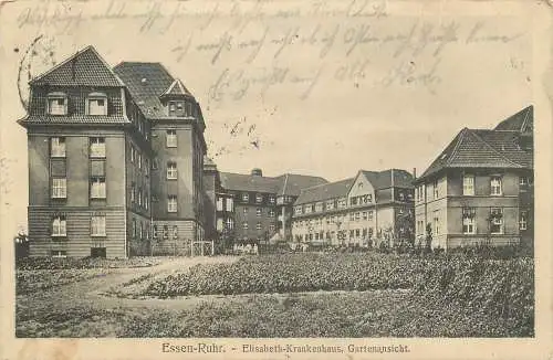 AK - Essen Ruhr Elisabeth Krankenhaus Gartenansicht 1915
