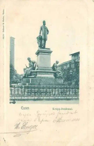 Ansichtskarte Essen Krupp Denkmal versandt 1907