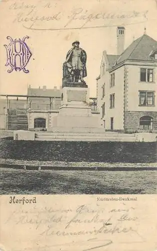 AK - Herford Kurfürsten Denkmal versandt 1903