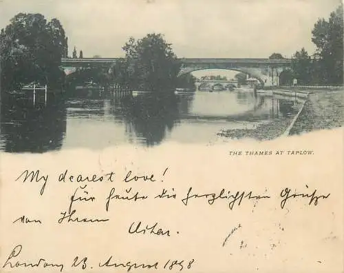 AK - London The Thames at Taplow versandt 1898