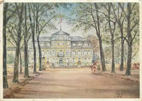 AK - Düsseldorf Hofgarten Reitallee mit Schloß Jägerhof