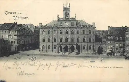 AK - Gruss aus Weimar Rathaus Zedler & Vogel 1899