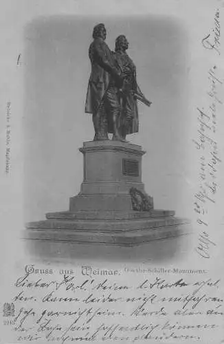 AK - Gruss aus Weimar Goethe-Schiller-Monument