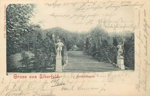 Ansichtskarte Gruss aus Elberfeld Hardtanlagen versandt 1901