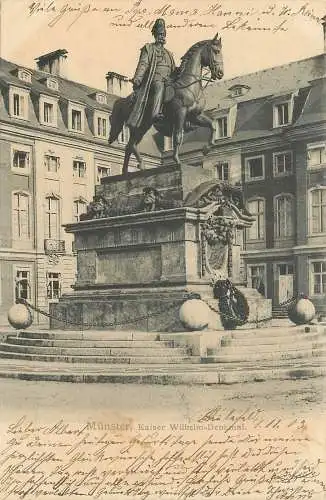 AK - Münster Kaiser Wilhelm Denkmal versandt 1903