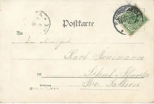 AK Grüsse aus der Ferne versandt 1899 Burscheid