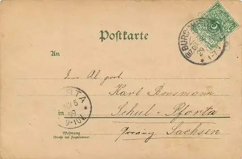 AK Grusskarte Viel Glück Stempel versandt 1899