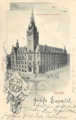 AK Elberfeld Neues Rathaus und Ratskeller versandt 1901