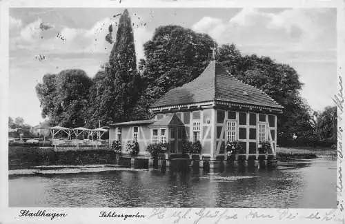 AK Stadthagen Schlossgarten versandt 1937