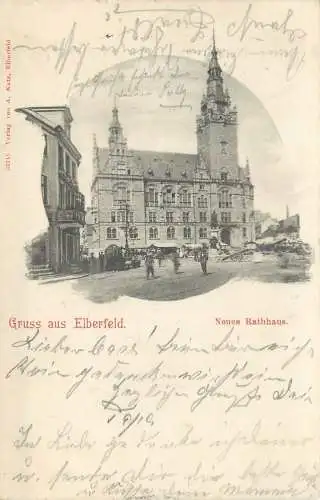 AK - Gruss aus Elberfeld Neues Rathhaus versandt 1901