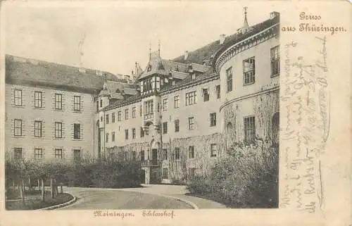 AK - Gruss aus Thüringen Meiningen Schlosshof versandt 1902