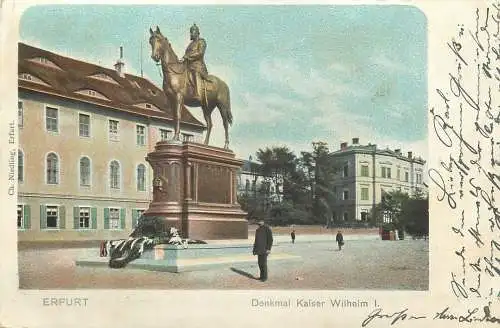AK - Erfurt Denkmal Kaiser Wilhelm I. versandt 1902
