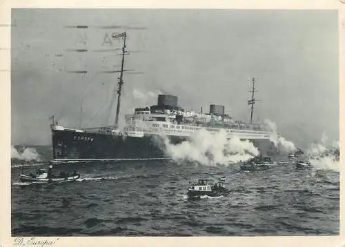 AK - Turbinen-Schnelldampfer "Europa" mit Beibooten versandt 1931