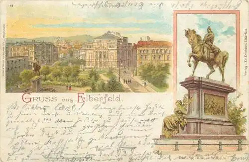 AK - Gruss aus Elbergeld  Theater und Denkmal Kaiser Wilhelm I.