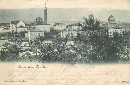 AK Gruss aus Teplitz Totalansicht versandt  1898