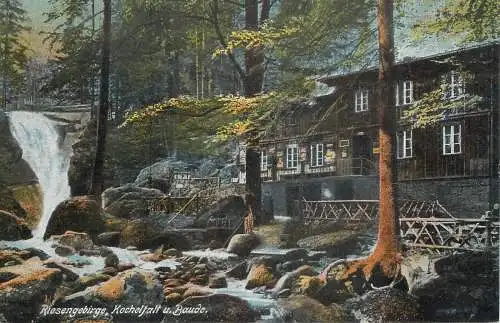 AK - Riesengebirge, Kochelfall und Baude versandt 1921